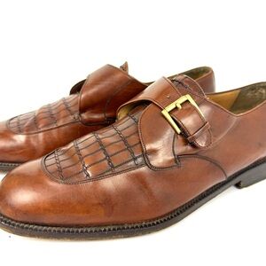 Emanuel Paolo Monk Strap Loafers Brown Leather Men’s size 12